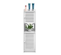 BYLUCAS Armoire sur Pied de Salle de Bain, Support Papier Toilette, Meuble Salle de Bain Rangement Polyvalent pour Salon, Cuisine, Salle à Manger (22 * 20 * 75cm, 2 Portes 2 étagères)