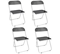 BYLUCAS Lot de 4 Chaises Pliantes en Pet Chaise Pliante Chaise Pliante Moderne - Siège en Cristal Empilable - Siège de Salon - Chaise d'appoint à Cadre chromé for l'intérieur