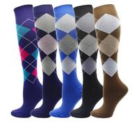 BYLYUIVN Chaussette De Contention Homme Lot de 5 Paires de Chaussettes de Compression for Varices, Chaussettes de Compression for Sports de Plein air for Hommes et Femmes(EU35-41)