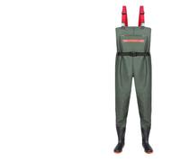 BYLYUIVN Pêche Waders Wader Demi-Corps vêtements imperméables Pantalon de Pluie Ceinture Bottes de Pluie Pantalon Fourche en Cuir Attraper Poisson Corps Complet Une pièce(Green2,40)