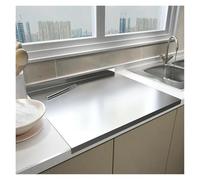 BYLYUIVN Planche a decouper en Titane Heavy Duty Kitchen Cutting Board Cutting Board with Edge Large Stainless Steel Baking Board Kitchen Multifunctional Utensils(50x40cm)