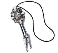 BYM Homme Classique Dorée Accessoires Bolo Tie Western Cowboy Initiale Lettre Bolo Tie (Lettre J)