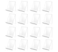 Bymivofun 16 Pcs Porte-livre en acrylique, Porte brochures incliné transparent, Présentoir de livres en acrylique transparent pour téléphones, enseignes, brochures, affiches de menu, magazines