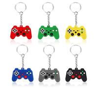 Bymivofun 6 pièces Porte-clés Manette de Jeu, Porte-clés de Contrôleur de Jeu, Porte-clés de Jeu en Silicone, pour sac Cadeau Voiture Porte-Clés Portefeuille sac à dos Anniversaire Jeu Fête