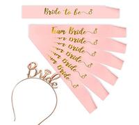 Bymivofun 8 Pcs Ceintures JGA, Bride to Be Team Bride Sash Set, Accessoires de fête de Poule avec Ceinture de diadème, pour Enterrement de Vie de Jeune Fille, Mariage, Douche Nuptiale