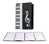 Bymivofun Dossier de Feuilles de Musique à 4 Côtés, Dossier de Feuilles de Musique à A4, pour Piano, Guitare, Violon, Papier, Document, Amoureux de la Musique, Étudiants