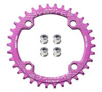 Bynccea Plateau rond 104 BCD 32T 34T 36T 38T Anneau de chaîne large avec 4 vis 8 9 10 11 12 vitesses pour vélo de course, VTT, BMX, vélo