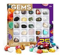 Byncceh Collection de 25 Pierres Precieuses Kit Découverte Roches Jeu Scientifique et Éducatif pour STEM