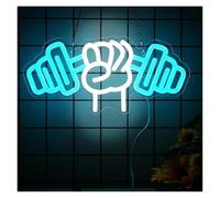 BYNGQW Néon Enseignes lumineuses Decor Enseigne Au Néon D'haltère, Enseignes Murales Suspendues Au Néon Pour Salle De Sport, Décoration De Club, Bar De Fête, Alimenté Par USB 19cmx40cm
