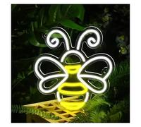 BYNGQW Néon Enseignes lumineuses Decor Panneau Néon Abeille LED Lampes Animaux Pour Tenture Murale Chambre Enfant Chambre Aire De Jeux Boutique Décor 35cmx32cm