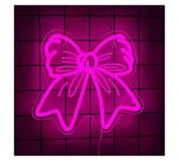 BYNGQW Néon Enseignes lumineuses Decor Panneau Néon En Forme De Nœud Rose Luminosité Réglable USB Pour Chambre À Coucher Chambre De Fille Lampe Éclairée De Fête À Domicile 30cmx28cm