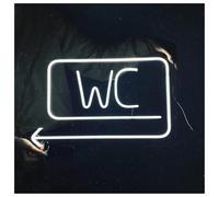 BYNGQW Néon Enseignes lumineuses Decor Panneau Néon Pour Toilettes, Flèche De Navigation Lumière LED Alimentation USB Pour Entreprise, Magasin, Salle De Bain, Bar, Décoration Murale 38cmx24cm(UNE)