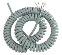 ByNGSDCC Cordon à Ressort bou lexible Secteur enroulé, 4 noyaux 22AWG Fil télescopique rétractable câble Gris 0,3 mm2 Extensible de 1 mètre 20 mètres(Stretch 11Meters)