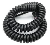 ByNGSDCC Cordon à Ressort enroulé Flexible et bou ble électrique Extensible 3 conducteurs, carré de 0,5 mm, 2, mètres, 7, Cordon d'alimentation Noir(3 Core 24awg,Line Length 5 Meter)