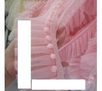 ByNGSDCC Garniture en Dentelle, 3 mètres Rose/Bleu Boule Mini Garniture Pom Maille Volants à la Main Pompon Ruban Bricolage Accessoires de Couture(9cm Pink)