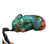 ByNGSDCC Pendentif en Jade Naturel, Couleur Naturelle, Pixiu, Collier, Bijoux, Accessoires de Mode, amulette Porte-Bonheur