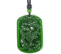 ByNGSDCC Pendentif en Jade Naturel, Pendentif Jade Vert, breloque Collier, Bijoux, Accessoires de Mode, amulette Porte-Bonheur for Homme