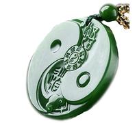 ByNGSDCC Pendentif en Jade Naturel, Vert, sculpté à la Main, Collier Mode, Bijoux amulette Porte-Bonheur