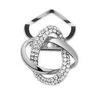 ByNGSDCC Pince à Sangle, Anneaux d'écharpe Boucle d'écharpe en Soie Boucle de châle Simple Broche Boucle de Manteau en Corne for Femme(Silver)