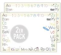 byNia Lot de 2 sous-mains pour enfants, en papier A3, beau sous-main en papier, sous-main pour filles et garçons, sous-main de coloriage idéal pour les enfants (ABC classique)