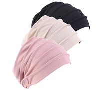 BYNYXI 3PCS Bonnet Turban, Bonnet Chimio pour Femme en Coton Slouchy Bonnet Bonnet de Sommeil pour Cancer Perte de Cheveux Chimiothérapie Chimio Cancer Chapeaux Turban pour Femme Perte de Cheveux