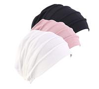 BYNYXI 3PCS Bonnet Turban, Bonnet Chimio pour Femme en Coton Slouchy Bonnet Bonnet de Sommeil pour Cancer Perte de Cheveux Chimiothérapie Chimio Cancer Chapeaux Turban pour Femme Perte de Cheveux