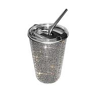 BYNYXI 560ML/20oz Tasse Thermique en Acier Inoxydable Bling, Tasse à Boire de Voiture à Paillettes avec Paille Et Couvercle, Tasse à Café en Strass, Tasse sous Vide Étanche pour Le Voyage Du Café