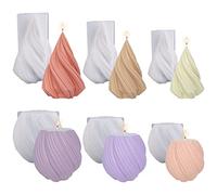 BYNYXI 6PCS Moules à Bougies pour coulée en Silicone, 3D Cone Candle Mold Moules en Silicone pour Bougies parfumées DIY Candle Moulds DIY Scented Candle Candle Moulds for Resin Wax Casting