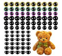 BYNYXI 90PCS Yeux de Sécurité Et Nez de Sécurité, Yeux de Sécurité 16-20mm pour Animaux Au Crochet en Plastique avec Rondelles Yeux de Poupée pour Poupée Marionnette en Peluche Fabrication de Poupées