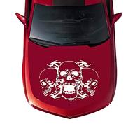 BYNYXI Autocollant de voiture - Motif tête de mort personnalisé - Squelette - Pour vitre arrière - 60 cm x 39 cm