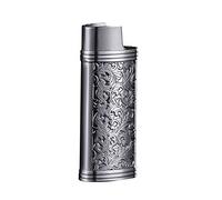 BYNYXI Étuis à Briquet Vintage pour Mini Briquet BIC, étui à Briquet rétro en métal avec Gravure de chaîne, étui à Briquet réutilisable, briquets réguliers, 6cmx2.4cm