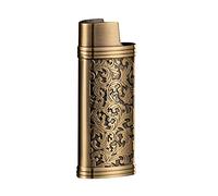 BYNYXI Étuis à Briquet Vintage pour Mini Briquet BIC, étui à Briquet rétro en métal avec Gravure de chaîne, étui à Briquet réutilisable, briquets réguliers, 6cmx2.4cm