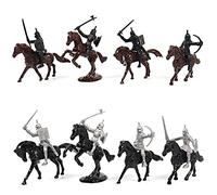 BYNYXI Figures Action Army Ensemble, 52 Pièces Set De Jeu Guerriers en Plastique Chevaliers Médiévaux Chevaux Soldat Modèle daction Militaire Figurines Jouets pour Garçons Enfant Adulte