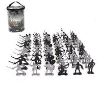 BYNYXI Figures Action Army Ensemble, 60 Pièces Set De Jeu Guerriers en Plastique Chevaliers Médiévaux Chevaux Soldat Modèle daction Militaire Figurines Jouets pour Garçons Enfant Adulte