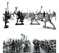 BYNYXI Figures Action Army Ensemble, 60 Pièces Set De Jeu Guerriers en Plastique Chevaliers Médiévaux Chevaux Soldat Modèle daction Militaire Figurines Jouets pour Garçons Enfant Adulte