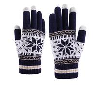 BYNYXI Gants de Noël Femmes Hommes, Gants tricotés Doublés Écran Tactile Gants à Doigts avec Motif délan Gants dhiver épaissis Moufles élastiques Gants tricotés pour Adultes