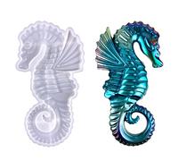 BYNYXI Hippocampe Silicone Moule Pendentif, 3D Résine Epoxy Silicone Moule Porte-clés Crâne Gecko Tortue De Mer Étoile De Mer Papillon Hippocampe Scorpion DIY Pendentif DIY Artisanat