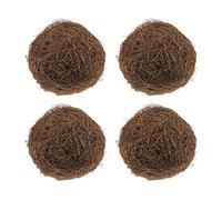 BYNYXI Lot de 4 nids d'oiseau en rotin - 20 cm - Nid de Pâques artificiel en mousse - Œufs de caille - Décoration de Pâques - Fabriqué à la main - Branches de rotin - Nid pour Pâques - Décoration de