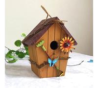 BYNYXI Nichoir Oiseaux en Bois, Nichoir pour Oiseaux Suspendu Exterieur Maison Nid Oiseau Sauvage Exterieur Maison pour Petits Oiseaux Nid pour Oiseaux Moineau Décoration Jardin Terrasse Balcon