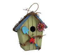 BYNYXI Nichoir Oiseaux en Bois, Nichoir pour Oiseaux Suspendu Exterieur Maison Nid Oiseau Sauvage Exterieur Maison pour Petits Oiseaux Nid pour Oiseaux Moineau Décoration Jardin Terrasse Balcon