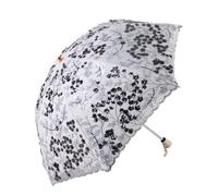 BYNYXI Parapluie en dentelle brodée - 50 cm - Parapluie de mariage - Double couche - Protection solaire - Parasol pliable en dentelle - Broderie - Pour mariage, fête, mariée - Photographie