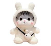 BYNYXI Peluche Chat Oreiller, 40cm Kawaii Chaton Peluche Transformer Lapin Dinosaure Peluche Câlin Oreiller Animal Peluche Oreiller Poupée Cadeau Danniversaire pour Enfants Filles Garçons,30cm/40cm