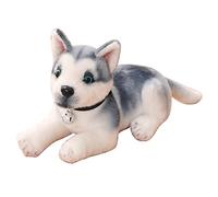 BYNYXI Peluche Husky Akita - 25 cm - Réaliste - Marron et gris - Jouet en peluche pour enfants, garçons et filles