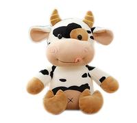 BYNYXI Peluche Vache, 65cm Assis en Peluche Vache Animal en Peluche Moelleux Animal Câlin Oreiller en Peluche Kawaii Vache Noir et Blanc Oreiller en Peluche pour Enfants Filles Garçons