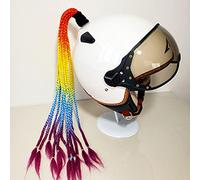 BYNYXI Perruque De Tresse De Casque De Moto, Perruque Décorée avec Ventouse Ponytail Decoration Casque De Moto Dégradé De Couleur Tresses pour La Plupart des Casques, Couleur