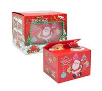 BYNYXI Tirelire Automatique Santa Claus Père Noël, Tirelire Noël Tirelire Drôle pour Petite Monnaie Coffret Cadeau Noël pour Enfants Grand Cadeau pour Tout Enfant