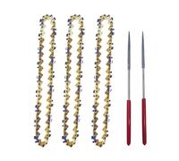 ByoBLu 3 Mini chaînes de scie de 6 Pouces de 1/4 de Pouce; Pas 043 Pouces; Chaînes de tronçonneuse Calibre 37DL avec 2 Limes