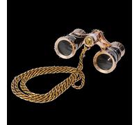 Byomic jumelles de théâtre 3x25 or/noir avec chaînette élégante