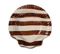 Byon Assiette Armona stripe 23.5x23.5 cm Brun foncé-blanc