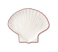 Byon Assiette Shell Line S 13x16 cm Blanc-rouge